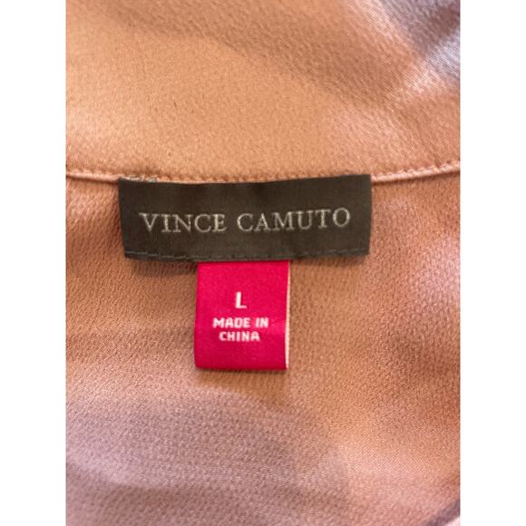 Vince Camuto Satin Rosy Taupe Top, Hi-Lo Hem, Flowy, Flattering, Ladies Large - Picture 5 of 6